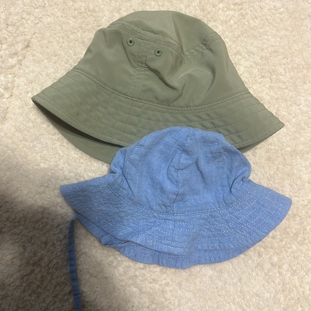 Baby boy bucket hats from h&m and old navy